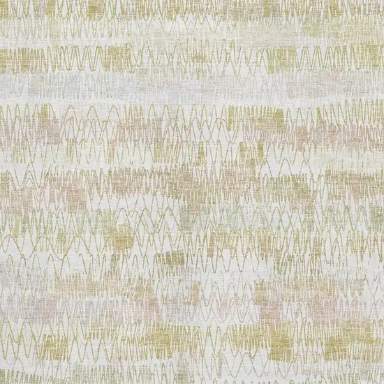 Gold And Ivory Striped Washable Area Rug With UV Protection Photo 3