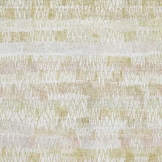 Gold And Ivory Striped Washable Area Rug With UV Protection Photo 3