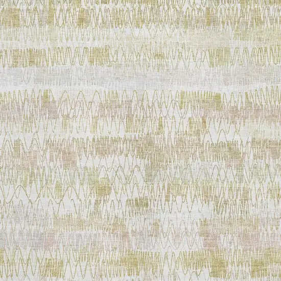 Gold And Ivory Striped Washable Area Rug With UV Protection Photo 3