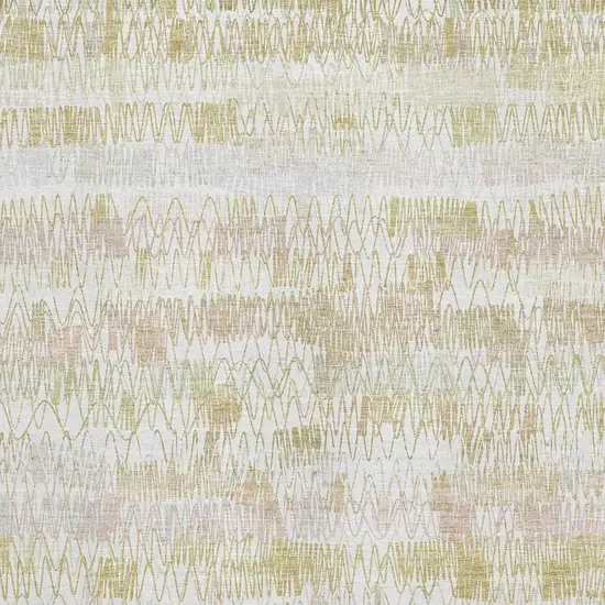 Gold And Ivory Striped Washable Area Rug With UV Protection Photo 3