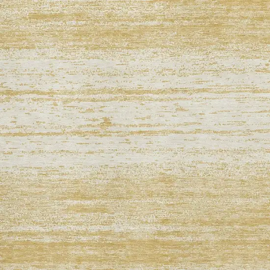 Gold And Ivory Striped Washable Area Rug With UV Protection Photo 4
