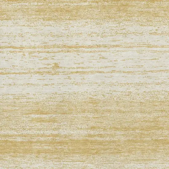 Gold And Ivory Striped Washable Area Rug With UV Protection Photo 4