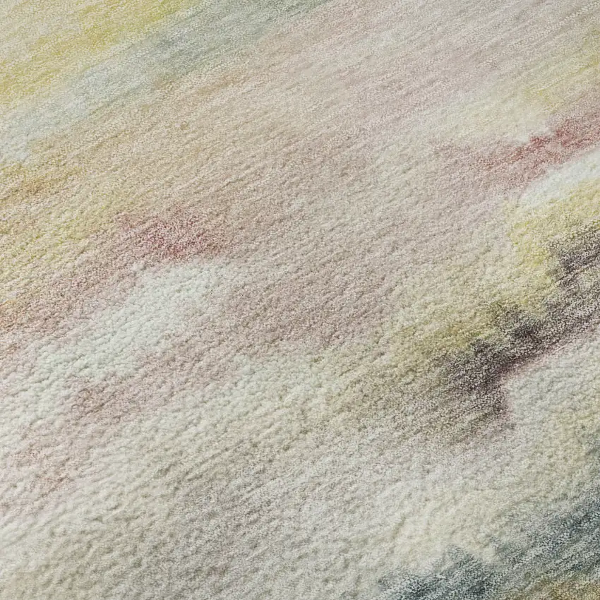 Gold And Ivory Striped Washable Area Rug With UV Protection Photo 8