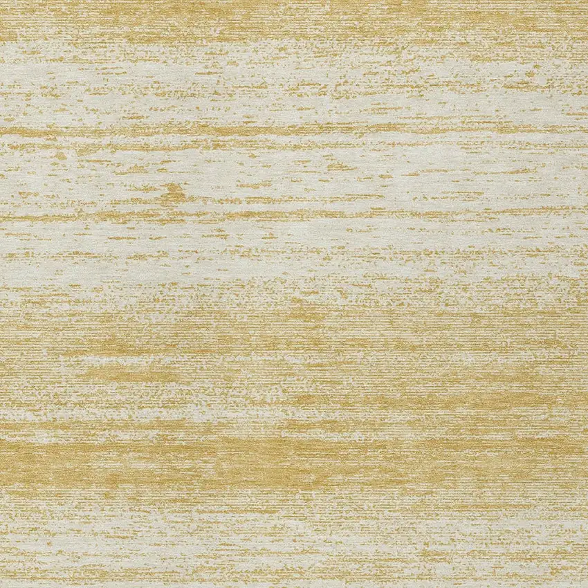 Gold And Ivory Striped Washable Indoor Outdoor Area Rug Photo 6