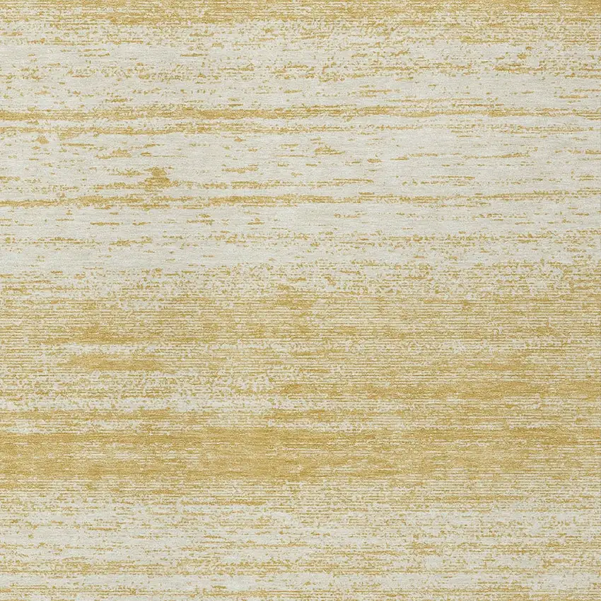 Gold And Ivory Striped Washable Indoor Outdoor Area Rug Photo 6