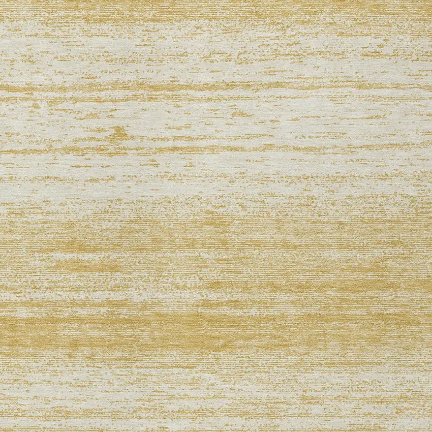 Gold And Ivory Striped Washable Indoor Outdoor Area Rug Photo 6