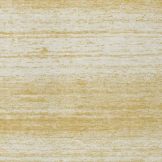 Gold And Ivory Striped Washable Indoor Outdoor Area Rug Photo 6