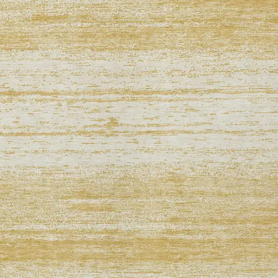 Gold And Ivory Striped Washable Indoor Outdoor Area Rug Photo 6