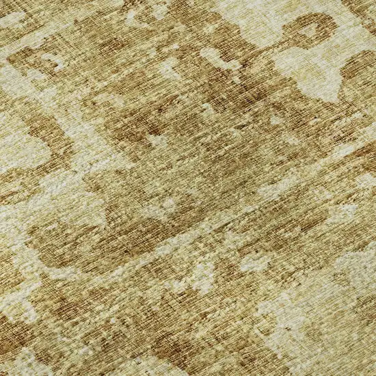 Gold And Ivory Tribal Washable Indoor Outdoor Area Rug Photo 8