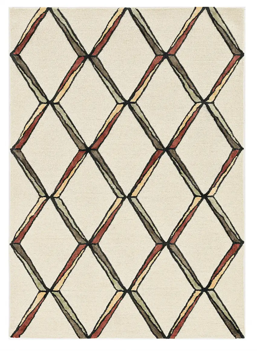 Gold And Ivory Wool Handmade Area Rug Photo 2