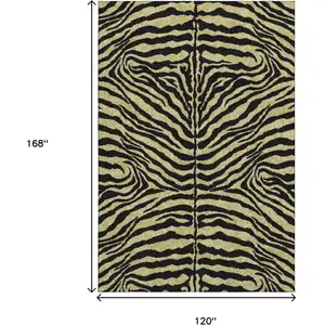 Photo of Gold And Ivory Zebra Print Washable Indoor Outdoor Area Rug
