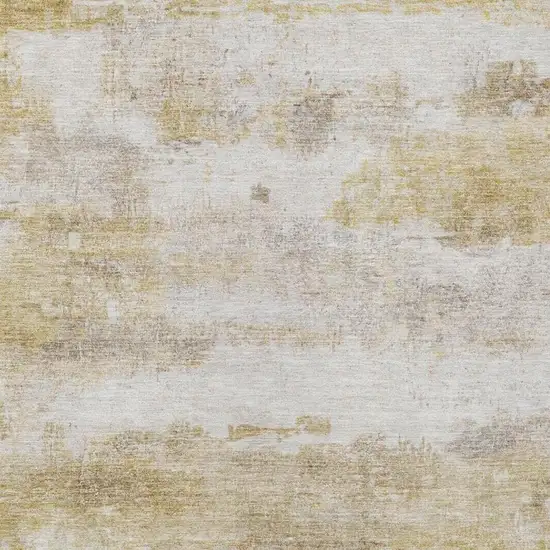 Gold And Linen Abstract Washable Indoor Outdoor Area Rug Photo 4