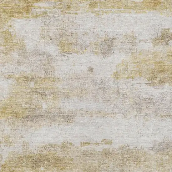 Gold And Linen Abstract Washable Indoor Outdoor Area Rug Photo 4