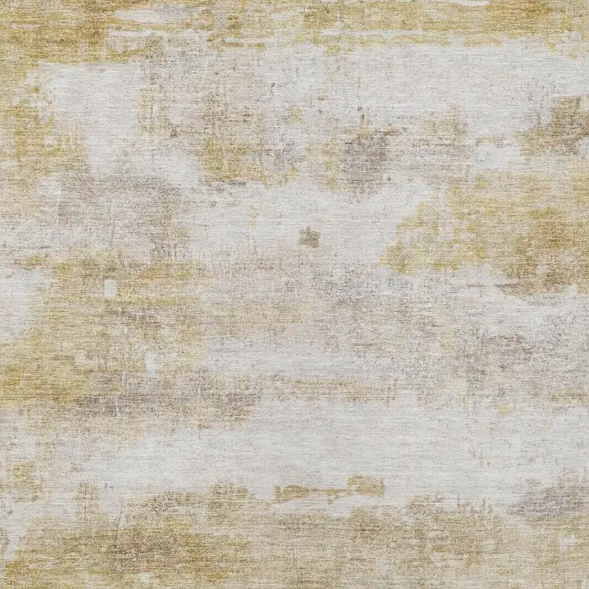 Gold And Linen Abstract Washable Indoor Outdoor Area Rug Photo 4