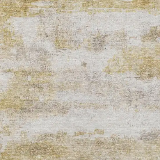 Gold And Linen Abstract Washable Indoor Outdoor Area Rug Photo 7