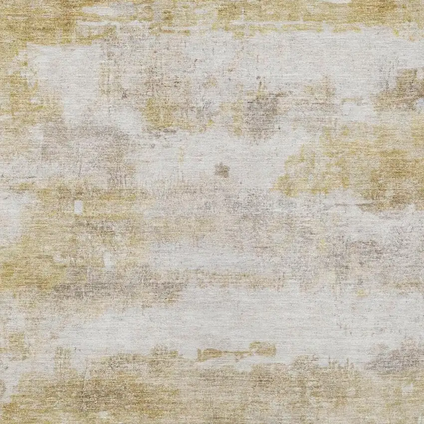 Gold And Linen Abstract Washable Indoor Outdoor Area Rug Photo 7