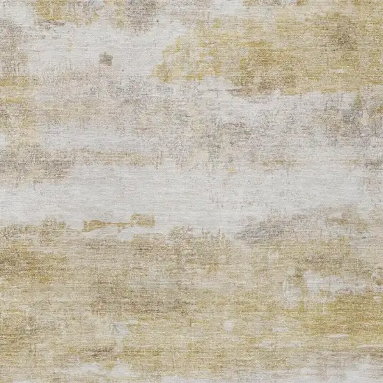 Gold And Linen Abstract Washable Indoor Outdoor Area Rug Photo 5