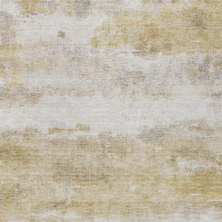 Gold And Linen Abstract Washable Indoor Outdoor Area Rug Photo 5
