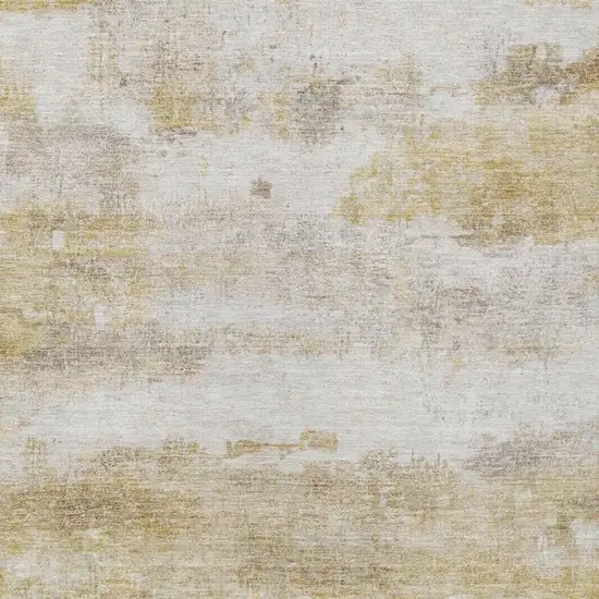 Gold And Linen Abstract Washable Indoor Outdoor Area Rug Photo 1