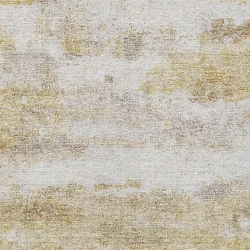 Gold And Linen Abstract Washable Indoor Outdoor Area Rug Photo 1