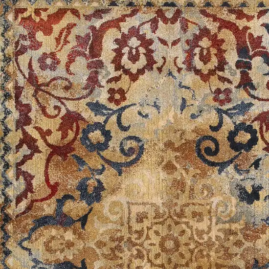 Gold And Red Oriental Area Rug Photo 6