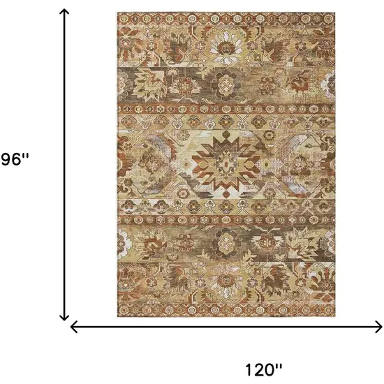 Gold And Saffron Cactus Washable Indoor Outdoor Area Rug Photo 6