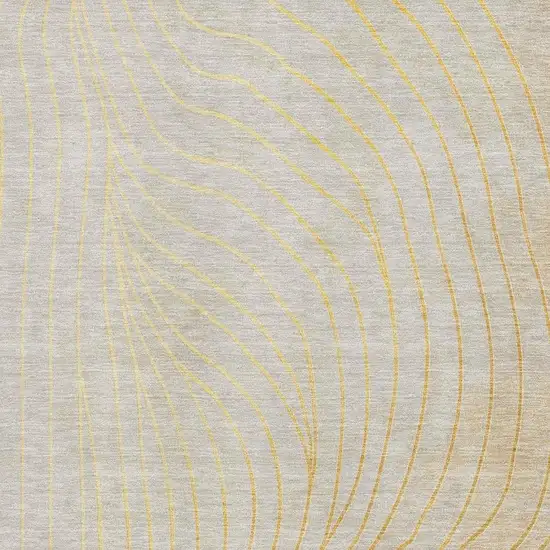 Gold And Silver Abstract Washable Area Rug With UV Protection Photo 3