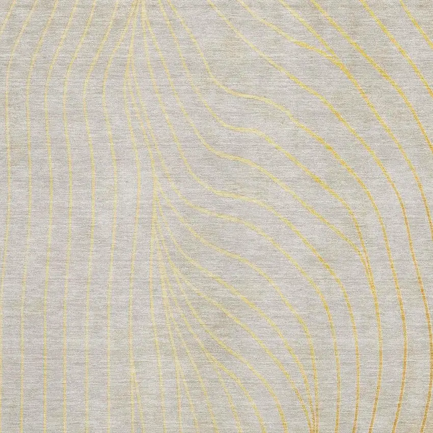 Gold And Silver Abstract Washable Area Rug With UV Protection Photo 7