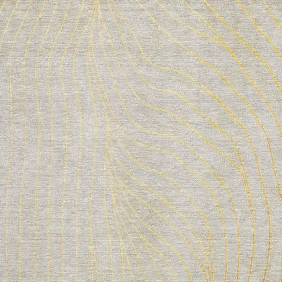 Gold And Silver Abstract Washable Area Rug With UV Protection Photo 3