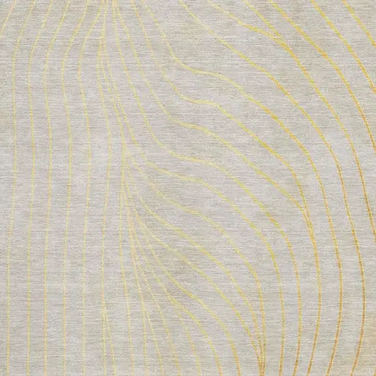 Gold And Silver Abstract Washable Area Rug With UV Protection Photo 7