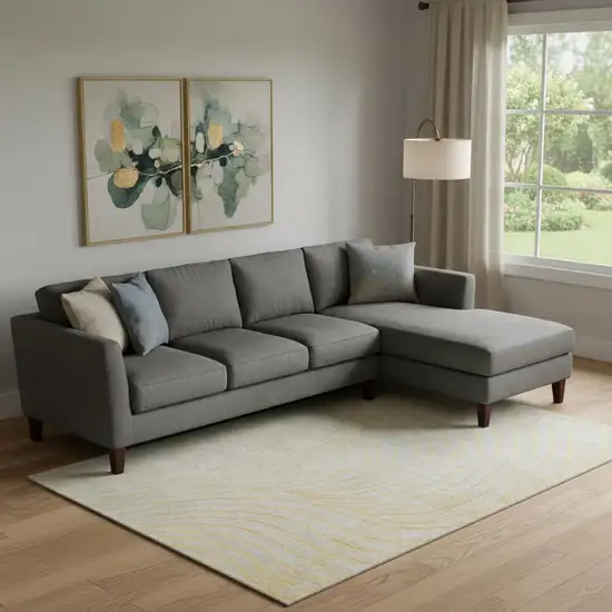 Gold And Silver Abstract Washable Area Rug With UV Protection Photo 2