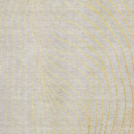 Gold And Silver Abstract Washable Area Rug With UV Protection Photo 3