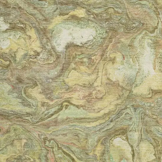 Gold And Taupe Abstract Washable Indoor Outdoor Area Rug Photo 3