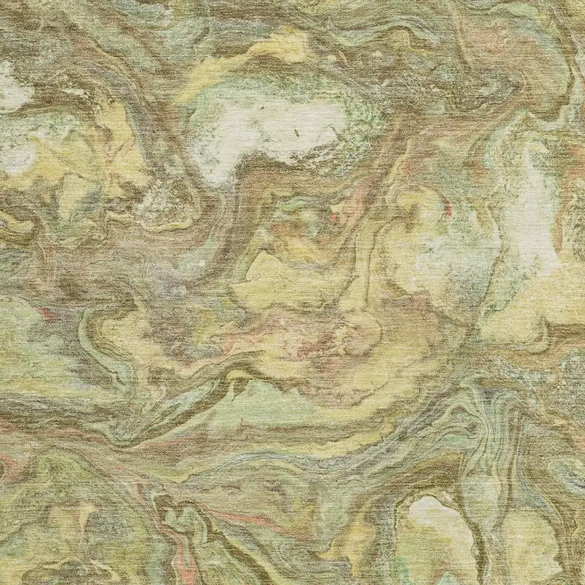 Gold And Taupe Abstract Washable Indoor Outdoor Area Rug Photo 3