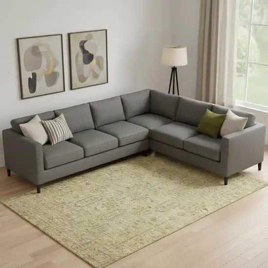 Gold And Taupe Southwestern Washable Area Rug With UV Protection Photo 1