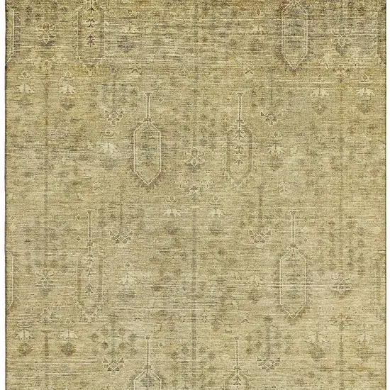 Gold And Taupe Southwestern Washable Area Rug With UV Protection Photo 4