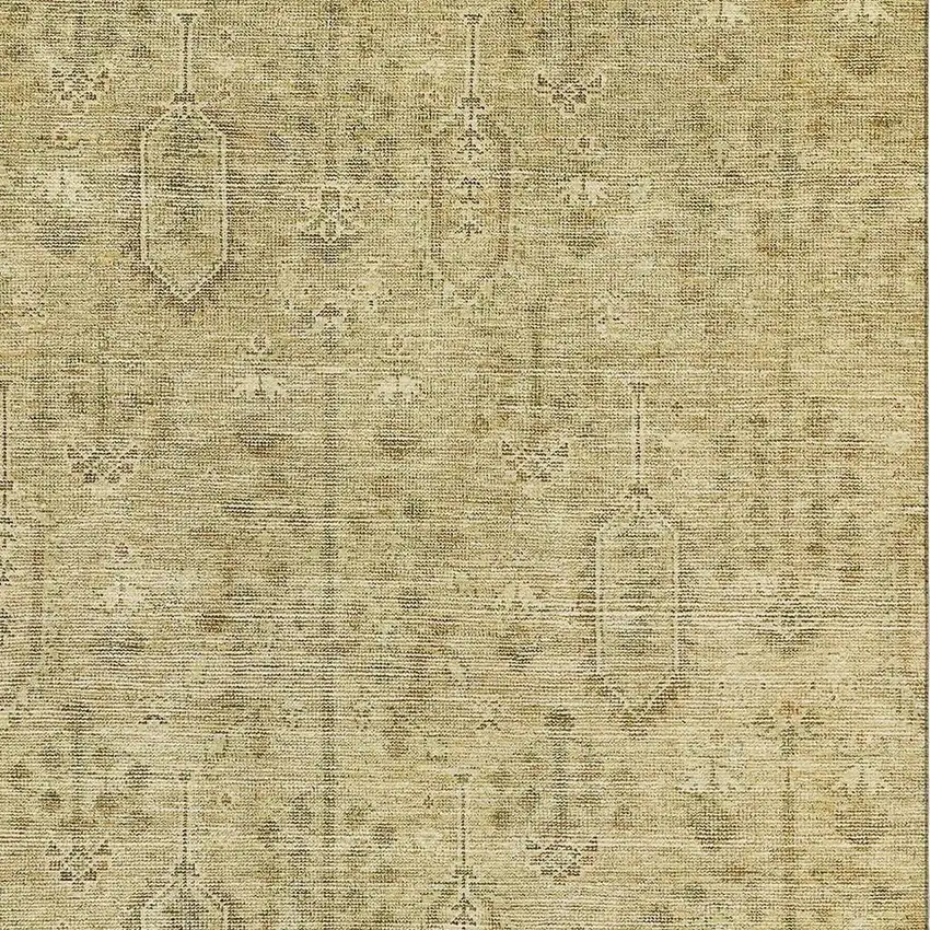 Gold And Taupe Southwestern Washable Area Rug With UV Protection Photo 3