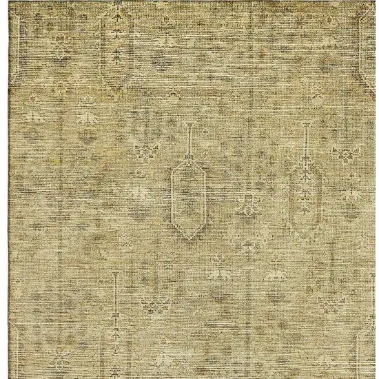 Gold And Taupe Southwestern Washable Area Rug With UV Protection Photo 3