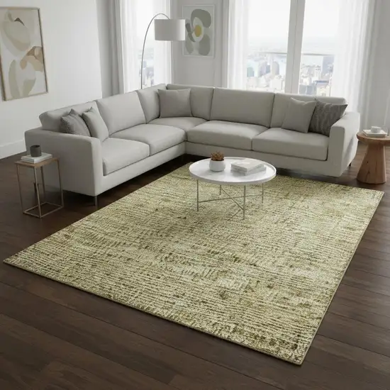 Gold And Taupe Southwestern Washable Area Rug With UV Protection Photo 2
