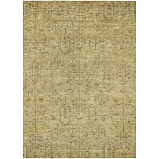 Gold And Taupe Southwestern Washable Indoor Outdoor Area Rug Photo 2