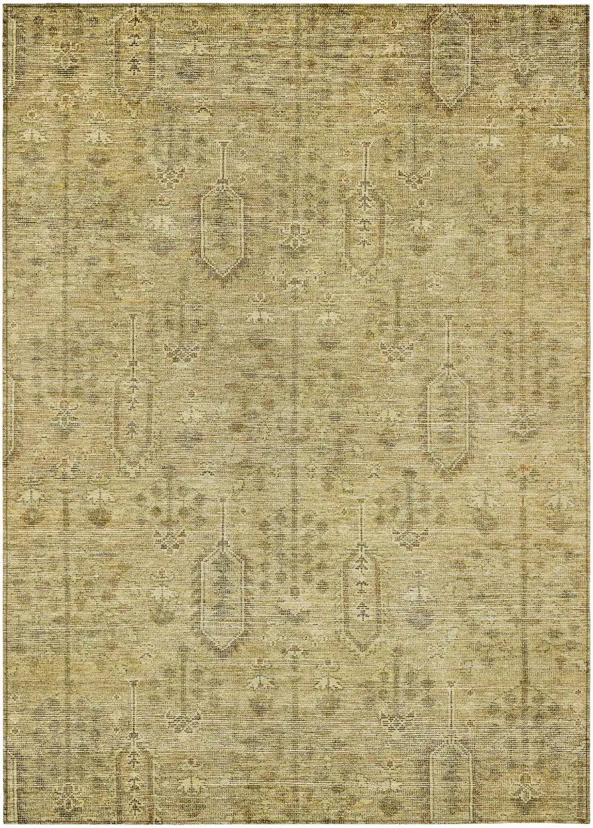 Gold And Taupe Southwestern Washable Indoor Outdoor Area Rug Photo 2