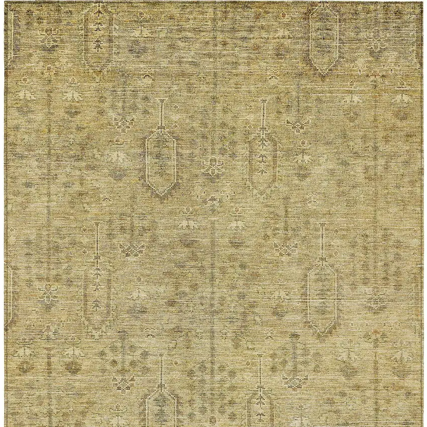 Gold And Taupe Southwestern Washable Indoor Outdoor Area Rug Photo 7
