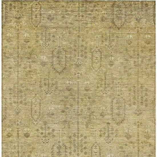 Gold And Taupe Southwestern Washable Indoor Outdoor Area Rug Photo 7