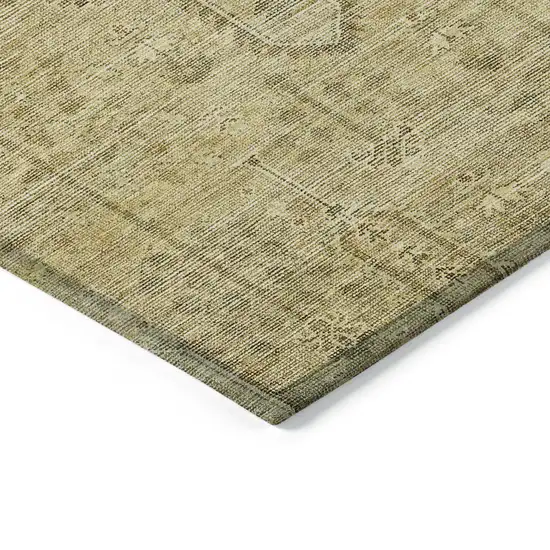 Gold And Taupe Southwestern Washable Indoor Outdoor Area Rug Photo 5