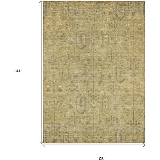 Gold And Taupe Southwestern Washable Indoor Outdoor Area Rug Photo 3