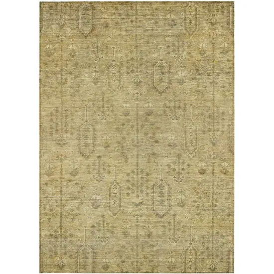 Gold And Taupe Southwestern Washable Indoor Outdoor Area Rug Photo 7