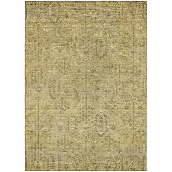 Gold And Taupe Southwestern Washable Indoor Outdoor Area Rug Photo 7