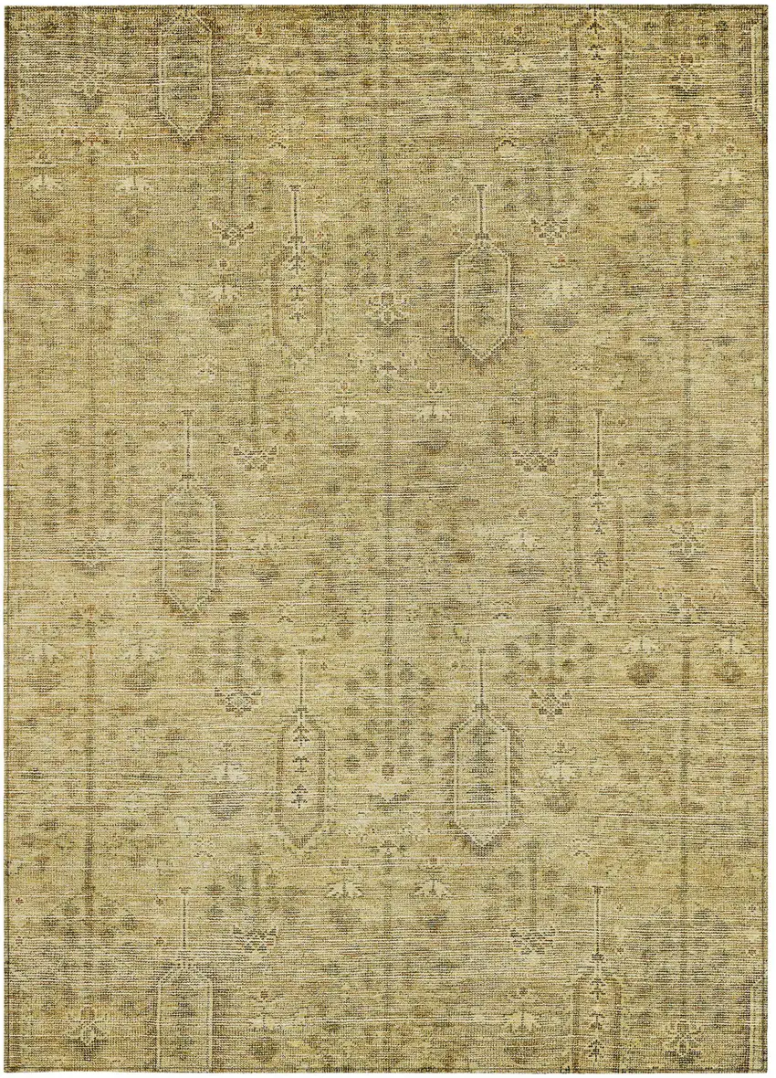 Gold And Taupe Southwestern Washable Indoor Outdoor Area Rug Photo 7