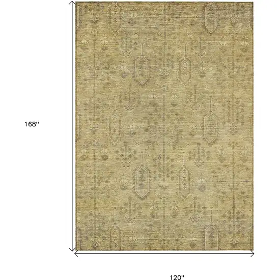 Gold And Taupe Southwestern Washable Indoor Outdoor Area Rug Photo 3