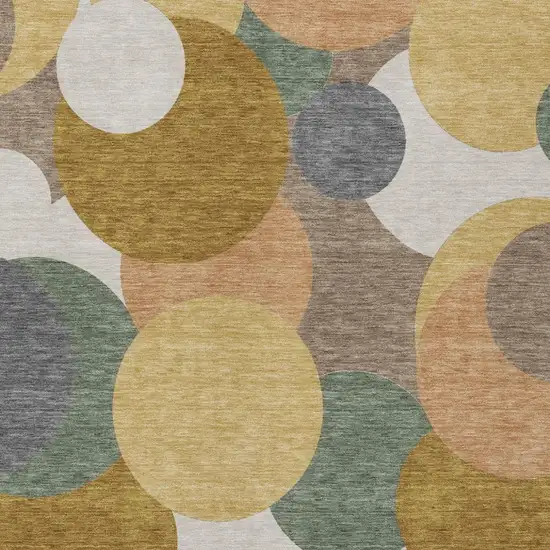 Gold And Walnut Geometric Washable Indoor Outdoor Area Rug Photo 3